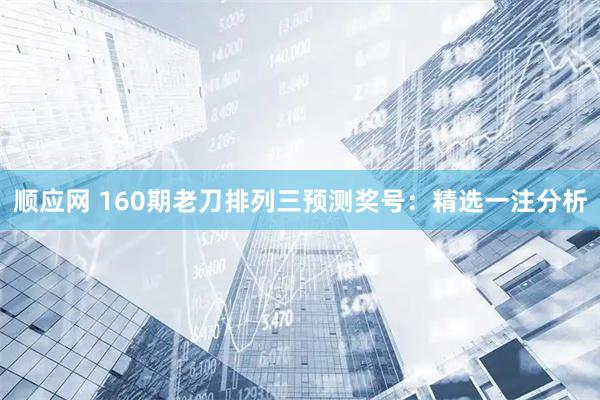 顺应网 160期老刀排列三预测奖号:精选一注分析